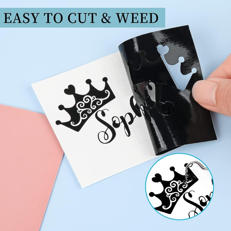 Huaxing Matte Black Permanent Vinyl (30 Pack; 12” x 12”) Permanent Vinyl Bundle for Silhouette, Cameo Cutters, Signs, Scrapbooking, Craft Die Cutters - Image 3
